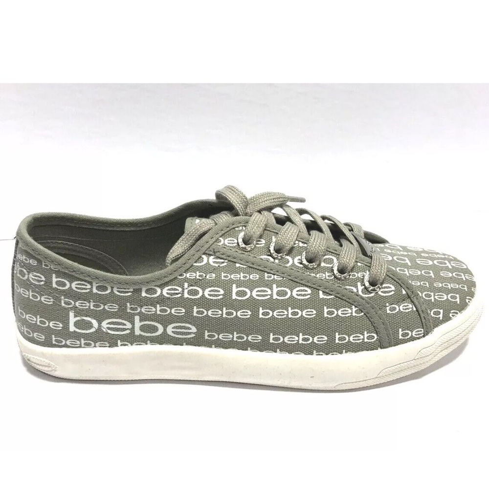 Bebe Women’s Daylin, Gray Lace-Up Sneakers, Size 9M.